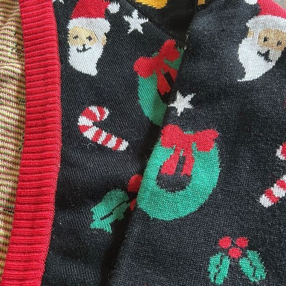 Tipsy Elves Medium Cookie Cutter Christmas Sweater Cardigan Santa Reindeer Stars - Picture 5 of 8